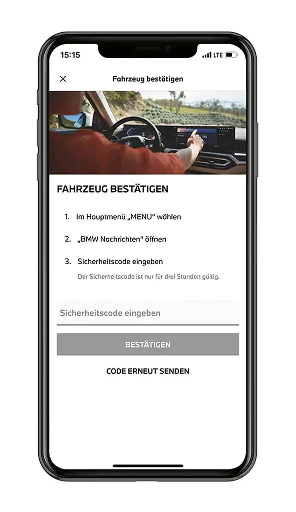 mybmw app bestätigungscode