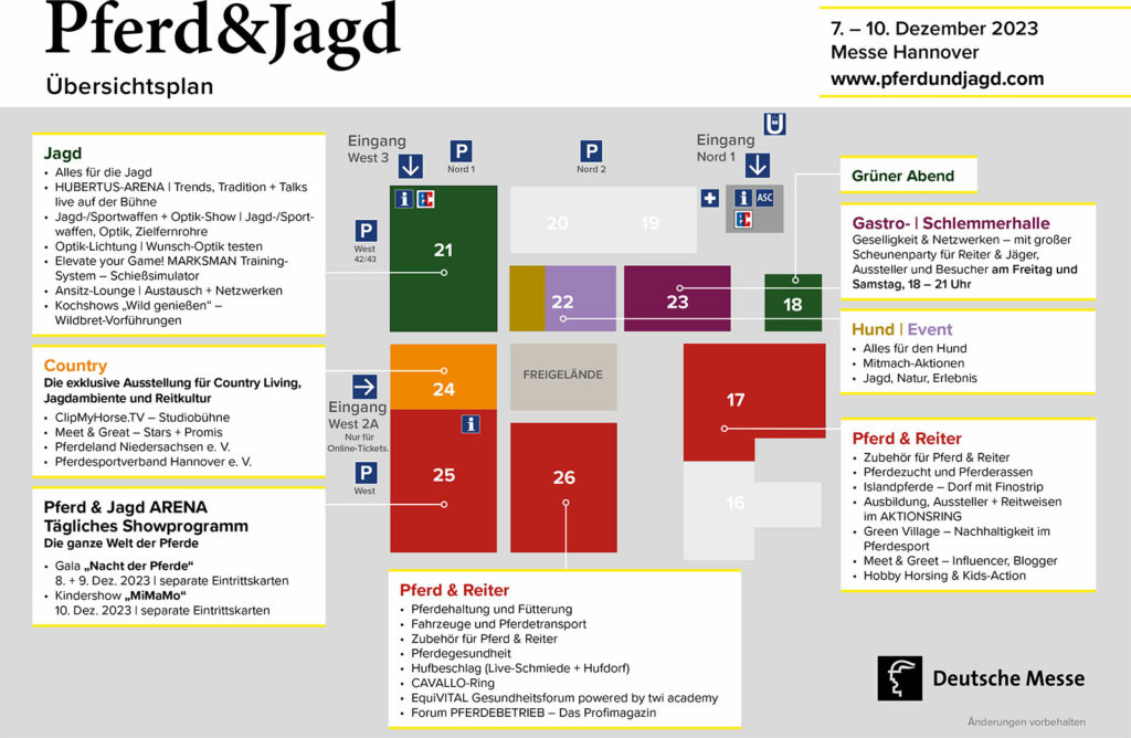 Pferd & Jagd Hallenübersicht 2023